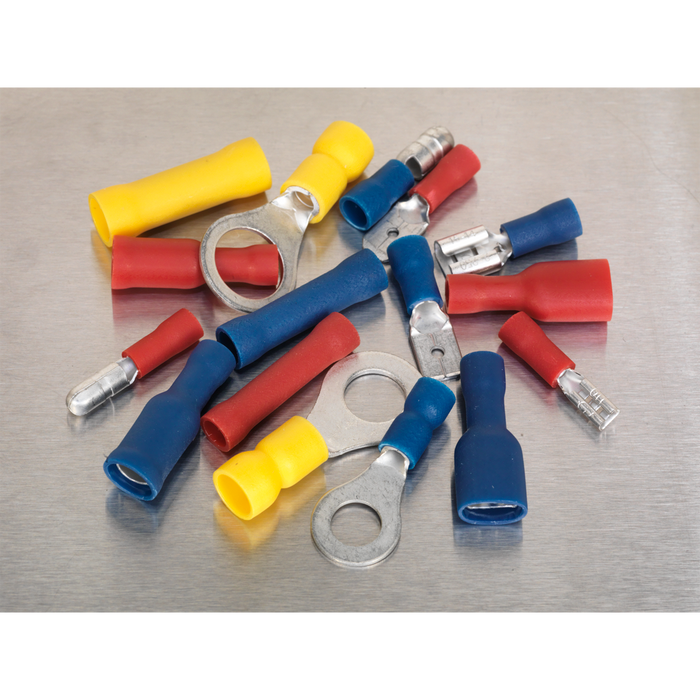 Crimp Terminal Assortment 200pc - Blue, Red & Yellow | AB038MT