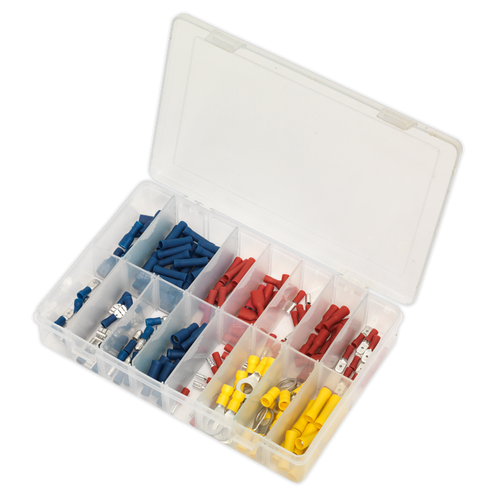 Crimp Terminal Assortment 200pc - Blue, Red & Yellow | AB038MT