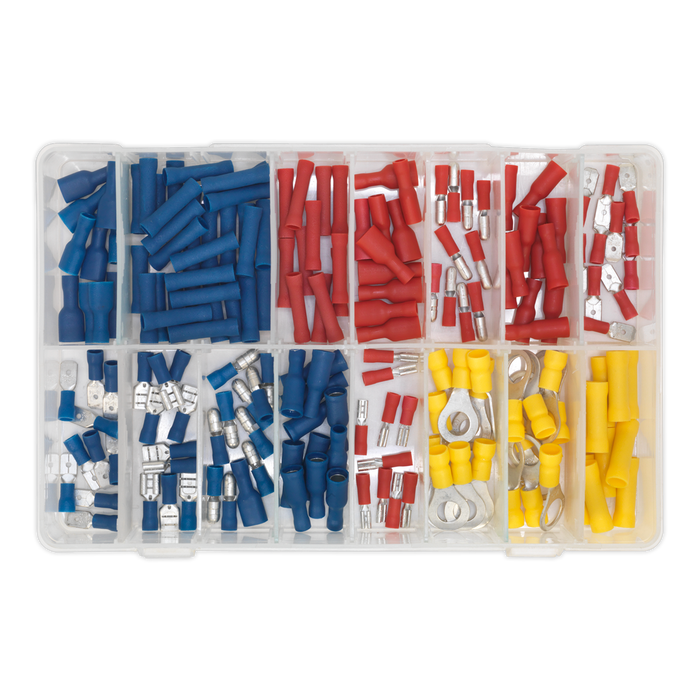 Crimp Terminal Assortment 200pc - Blue, Red & Yellow | AB038MT