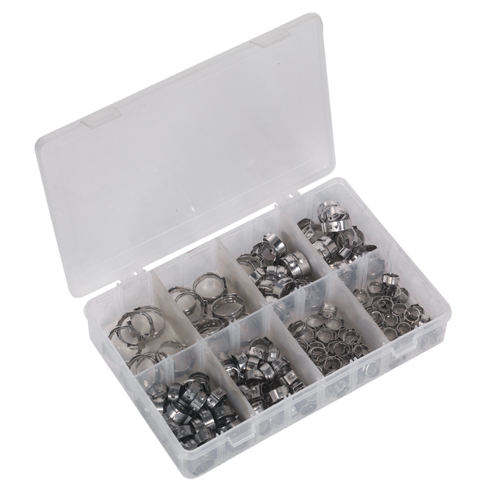 Stainless Steel O-Clip Single Ear Assortment 160pc | AB043SE