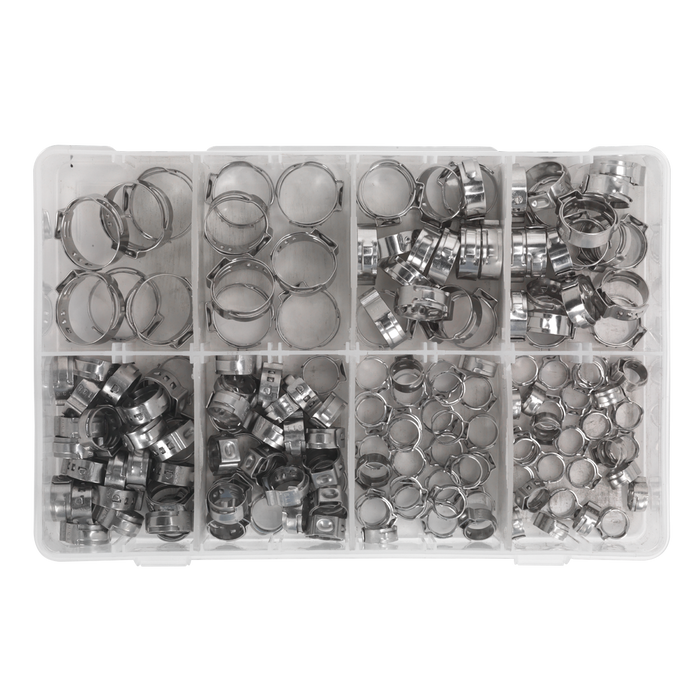 Stainless Steel O-Clip Single Ear Assortment 160pc | AB043SE