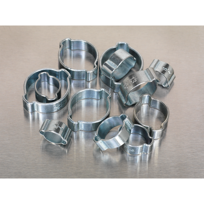 Zinc Plated O-Clip Double Ear Assortment 140pc | AB044DE
