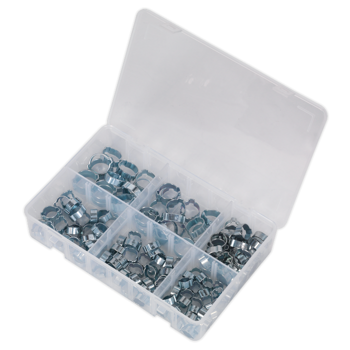 Zinc Plated O-Clip Double Ear Assortment 140pc | AB044DE