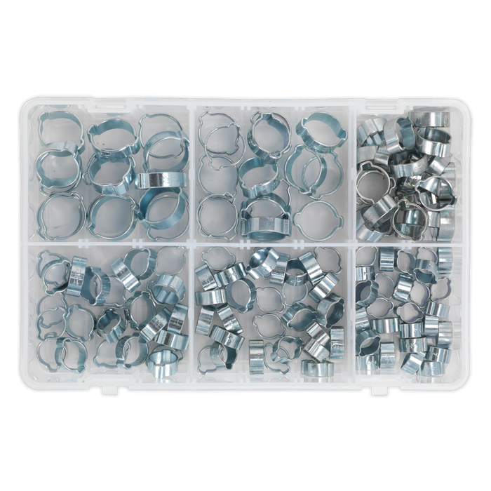 Zinc Plated O-Clip Double Ear Assortment 140pc | AB044DE