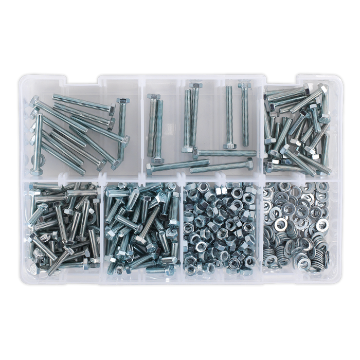 High Tensile Setscrew, Nut & Washer Assortment M5 444pc | AB049SNW
