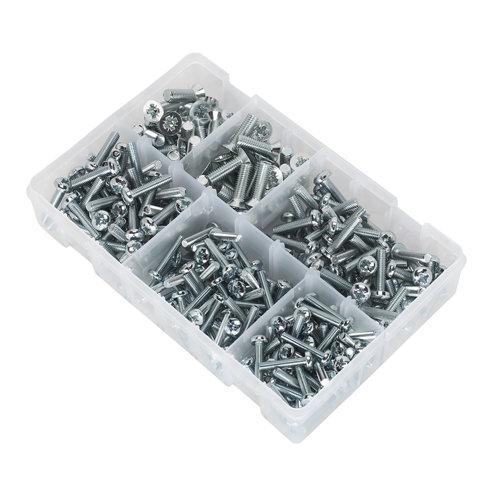 Countersunk & Pan Head Pozi Machine Screw Assortment M5-M8 264pc | AB054MS