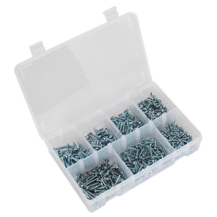 Zinc Plated Self-Drilling Pan Head Phillips Screw Assortment 500pc | AB060SDS