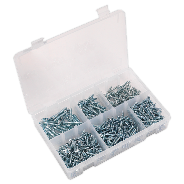 Zinc Plated Self-Tapping Countersunk Pozi Screw Assortment 510pc - DIN 7982 | AB062STCS