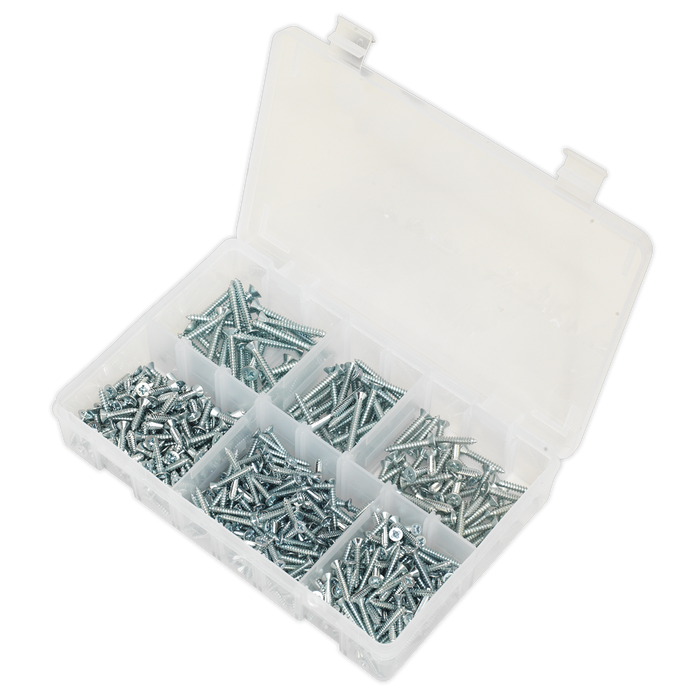 Zinc Plated Self-Tapping Countersunk Pozi Screw Assortment 510pc - DIN 7982 | AB062STCS