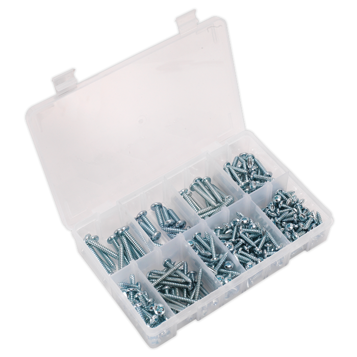 Zinc Plated Self-Tapping Pan Head Pozi Screw Assortment 305pc - DIN 798CZ | AB064STPP