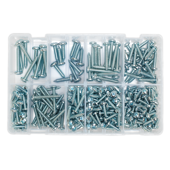 Zinc Plated Self-Tapping Pan Head Pozi Screw Assortment 305pc - DIN 798CZ | AB064STPP