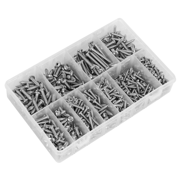 Stainless Steel Self-Tapping Screw Assortment 700pc | AB0700SSST
