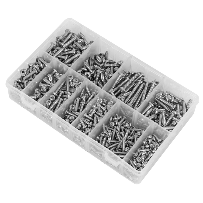 Stainless Steel Self-Tapping Screw Assortment 700pc | AB0700SSST