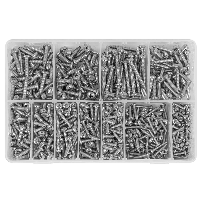 Stainless Steel Self-Tapping Screw Assortment 700pc | AB0700SSST