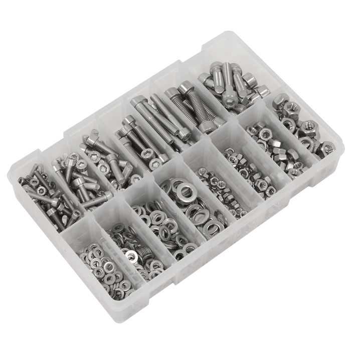 Stainless Steel Hex Socket Bolt, Washer & Nut Assortment 710pcs | AB0710SS
