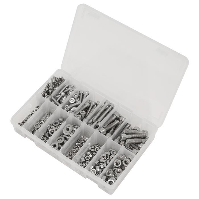 Stainless Steel Hex Socket Bolt, Washer & Nut Assortment 710pcs | AB0710SS
