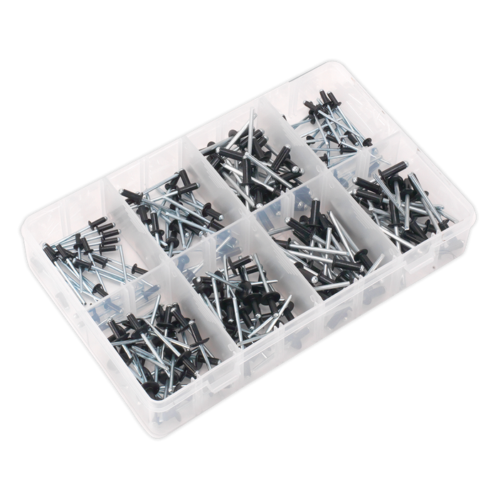 Black Anodised Rivet Assortment 200pc | AB074BR