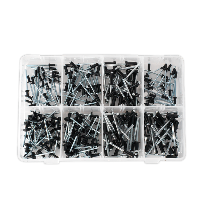Black Anodised Rivet Assortment 200pc | AB074BR