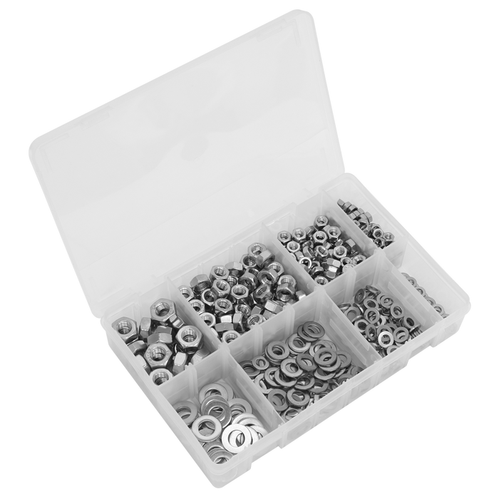 Stainless Steel Nut and Washer Assortment M5-M10 500pc | AB077NW