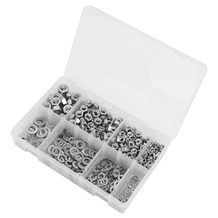 Stainless Steel Nut and Washer Assortment M5-M10 500pc | AB077NW