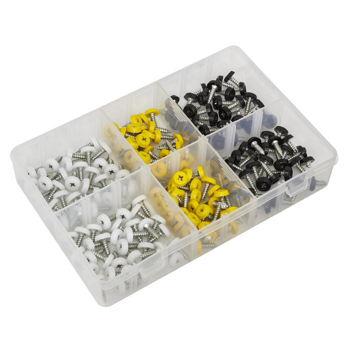 Numberplate Screw Assortment 4.8mm x 18mm 195pc - Plastic Enclosed Head | AB195NP