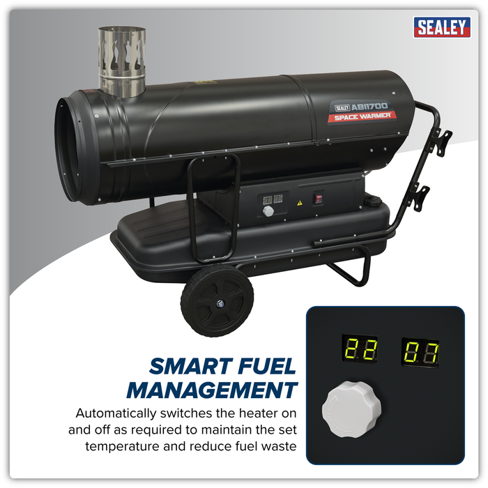 Space Warmer® Indirect Kerosene/Diesel Heater with Wheels 170,000Btu/hr | ABI1700