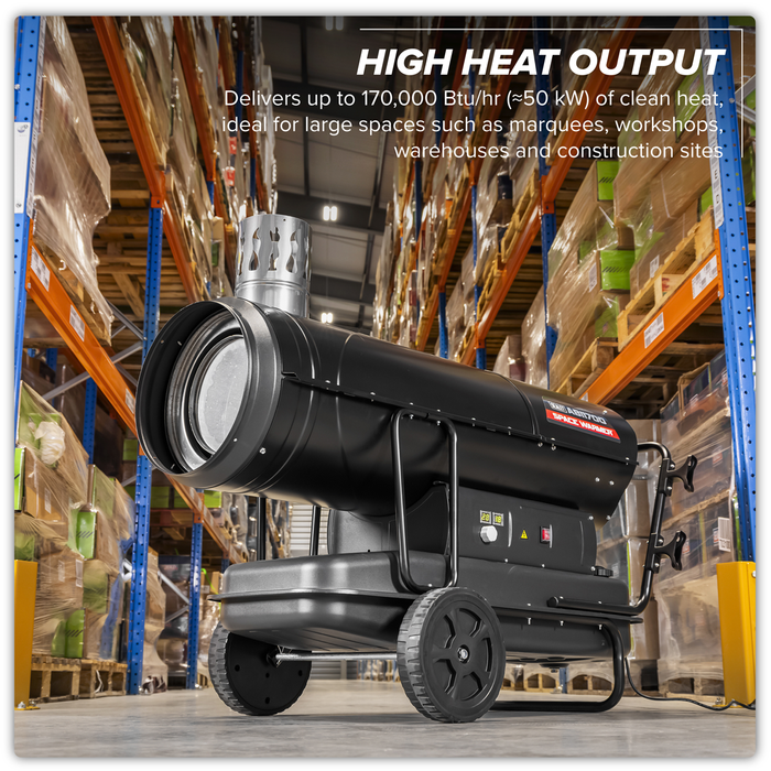 Space Warmer® Indirect Kerosene/Diesel Heater with Wheels 170,000Btu/hr | ABI1700