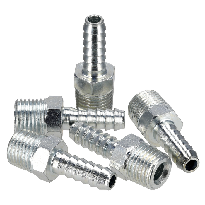 PCL Screwed Tailpiece Male 1/4"BSPT - 1/4" Hose - Pack of 5 | AC08