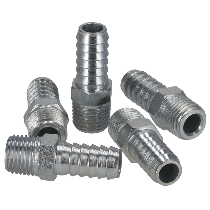 PCL Screwed Tailpiece Male 1/4"BSPT - 3/8" Hose - Pack of 5 | AC09