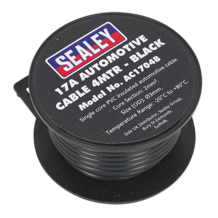 17A Thick Wall Automotive Cable 4m - Black | AC1704B