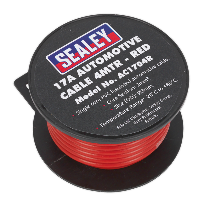 17A Thick Wall Automotive Cable 4m - Red | AC1704R