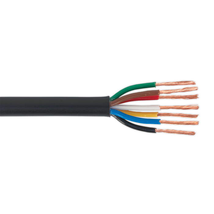 30m Thin Wall Automotive Cable 7 x 0.75mm² 24/0.20mm - Black | AC24207CTH