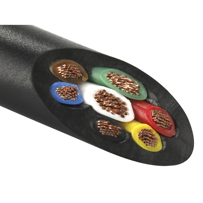 30m Thin Wall Automotive Cable 6 x 1mm² 32/0.20mm, 1 x 2mm² 28/0.30mm - Black | AC28307CTH