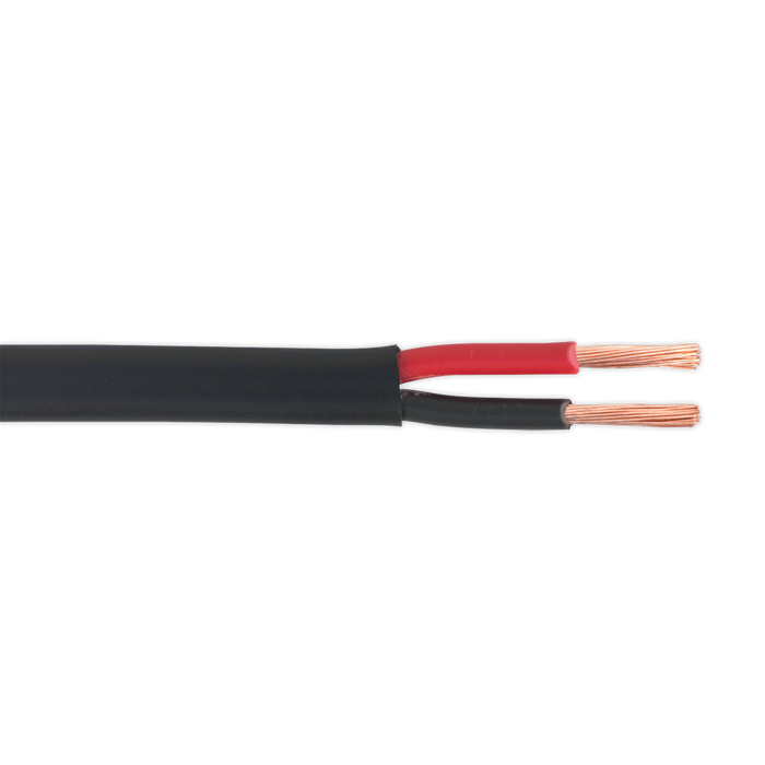 Thick Wall Flat Automotive Cable Twin 2 x 2mm² 28/0.30mm 30m - Black | AC2830TWTK