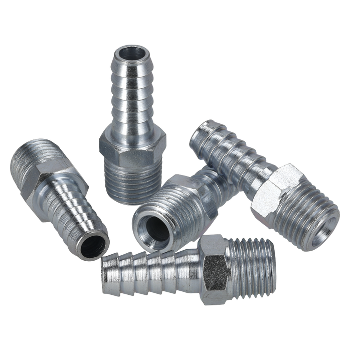 PCL Screwed Tailpiece Male 1/4"BSPT - 5/16" Hose - Pack of 5 | AC39