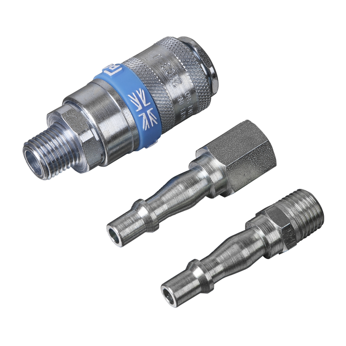 PCL Air Tool Coupling Kit 1/4"BSPT 3pc | AC60