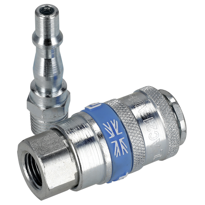 PCL Air Tool Coupling Kit 1/4"BSPT 2pc | AC61