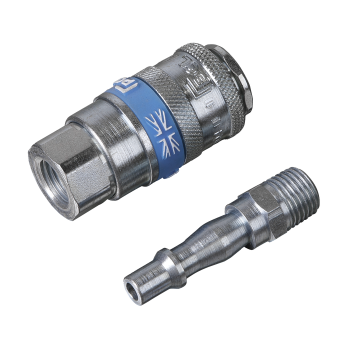 PCL Air Tool Coupling Kit 1/4"BSPT 2pc | AC61