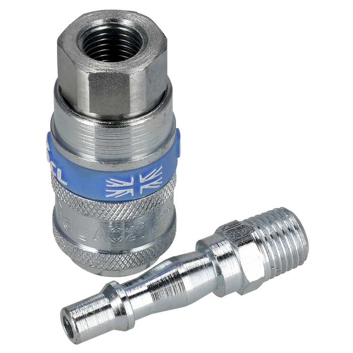 PCL Air Tool Coupling Kit 1/4"BSPT 2pc | AC61