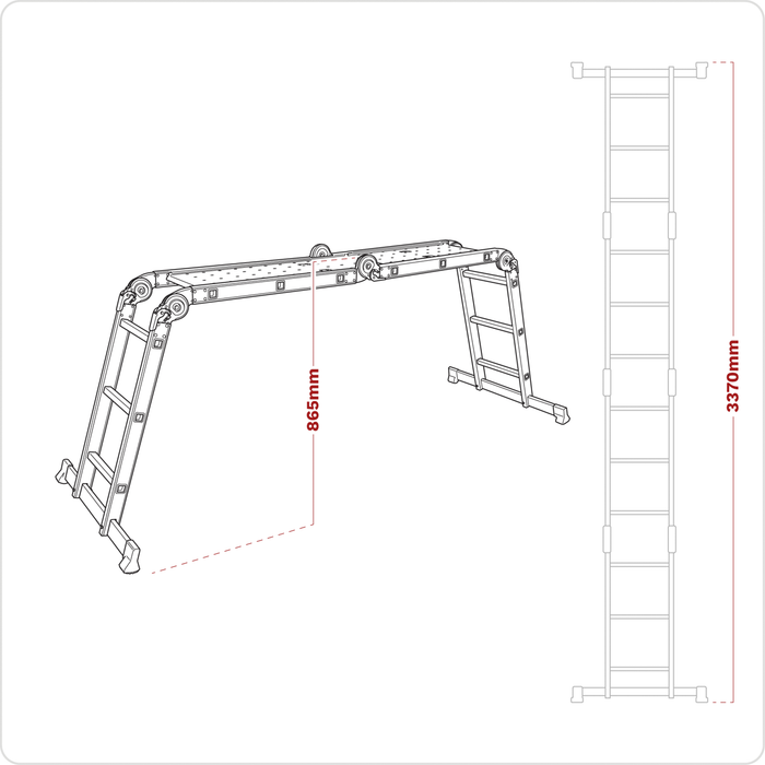 4-Way Aluminium Folding Platform Ladder - EN 131 | AFPL1
