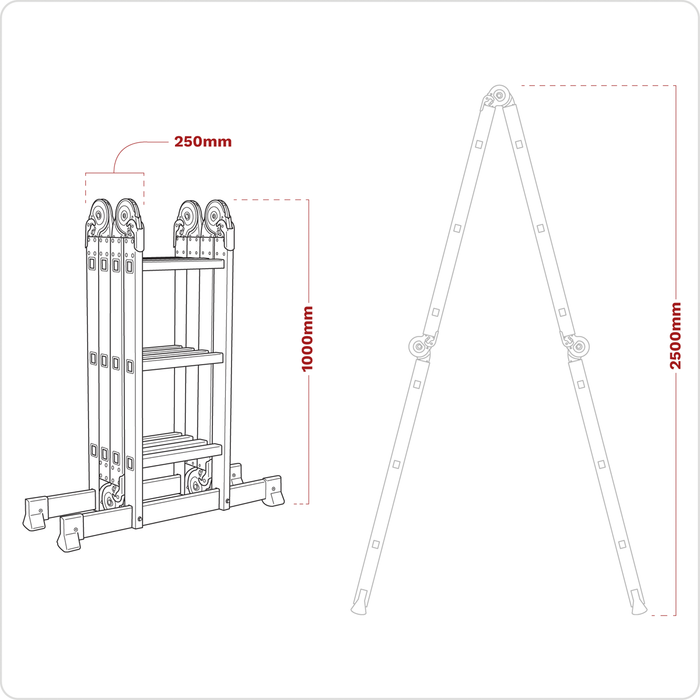 4-Way Aluminium Folding Platform Ladder - EN 131 | AFPL1