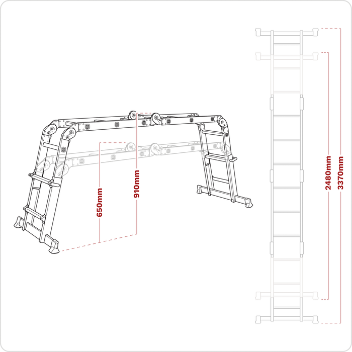 Aluminium 4-Way Multipurpose Adjustable-Height Ladder - EN 131 | AFPL2