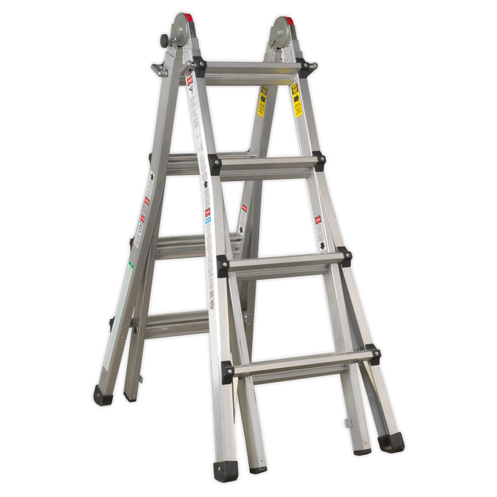 Aluminium 4-Way Telescopic Adjustable-Height Ladder - EN 131 | AFPL3