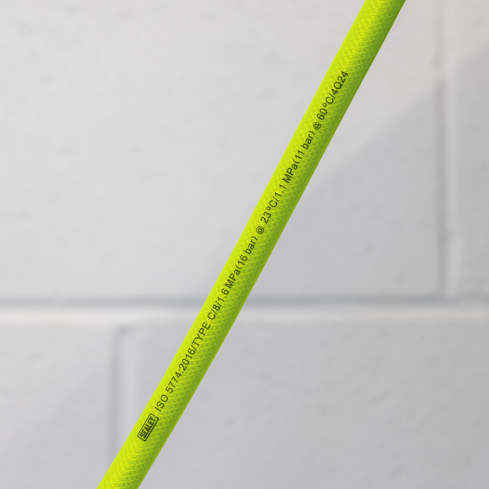 High-Visibility Air Hose with 1/4"BSP Unions 10m x 8mm | AHFC10
