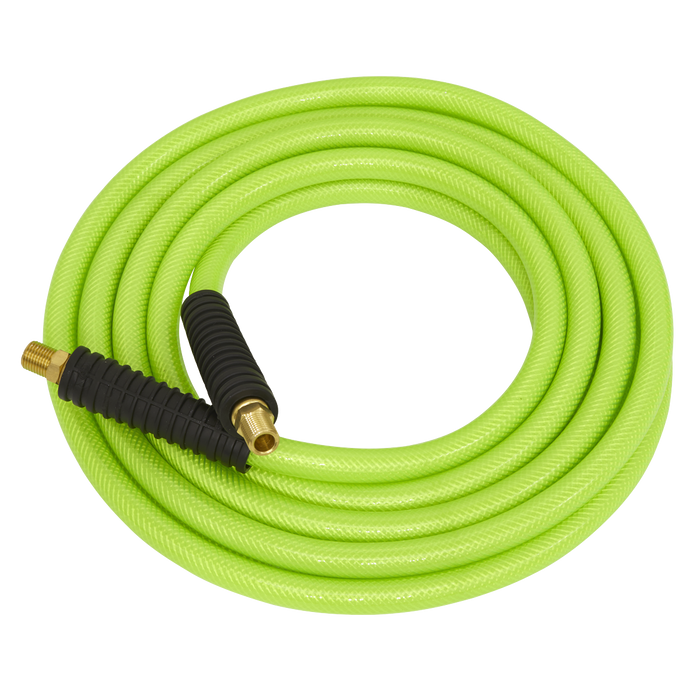 High-Visibility Air Hose with 1/4"BSP Unions 15m x 8mm | AHFC15