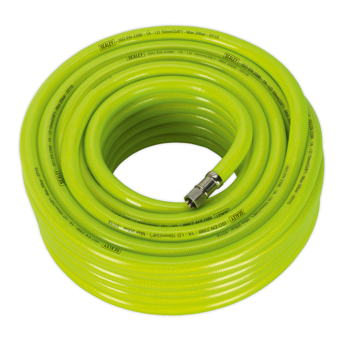 High-Visibility Air Hose with 1/4"BSP Unions 20m x 10mm | AHFC2038