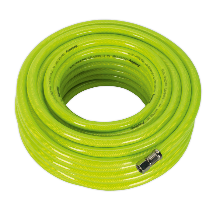 High-Visibility Air Hose with 1/4"BSP Unions 20m x 8mm | AHFC20