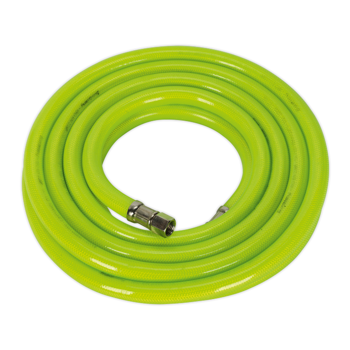 High-Visibility Air Hose with 1/4"BSP Unions 5m x 10mm | AHFC538