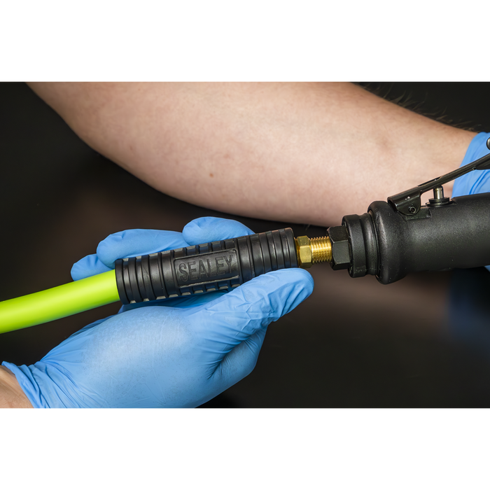 High-Visibility Hybrid Air Hose with 1/4"BSP Unions 10m x 8mm | AHHC10G