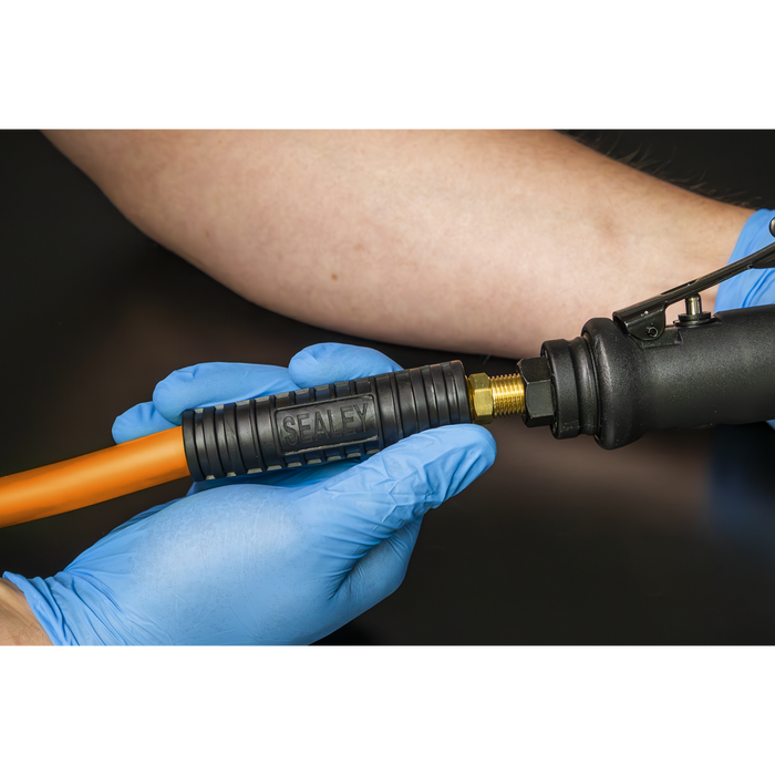 High-Visibility Hybrid Air Hose with 1/4"BSP Unions 15m x 8mm | AHHC15